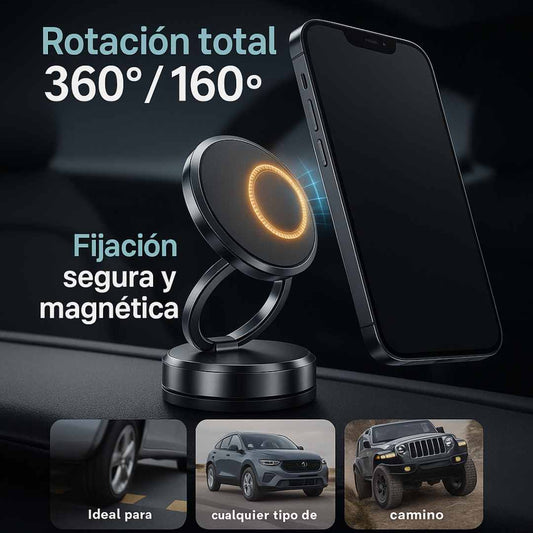 Soporte Magnético + Succión al Vacío – Estabilidad 360° para Celular 🚀